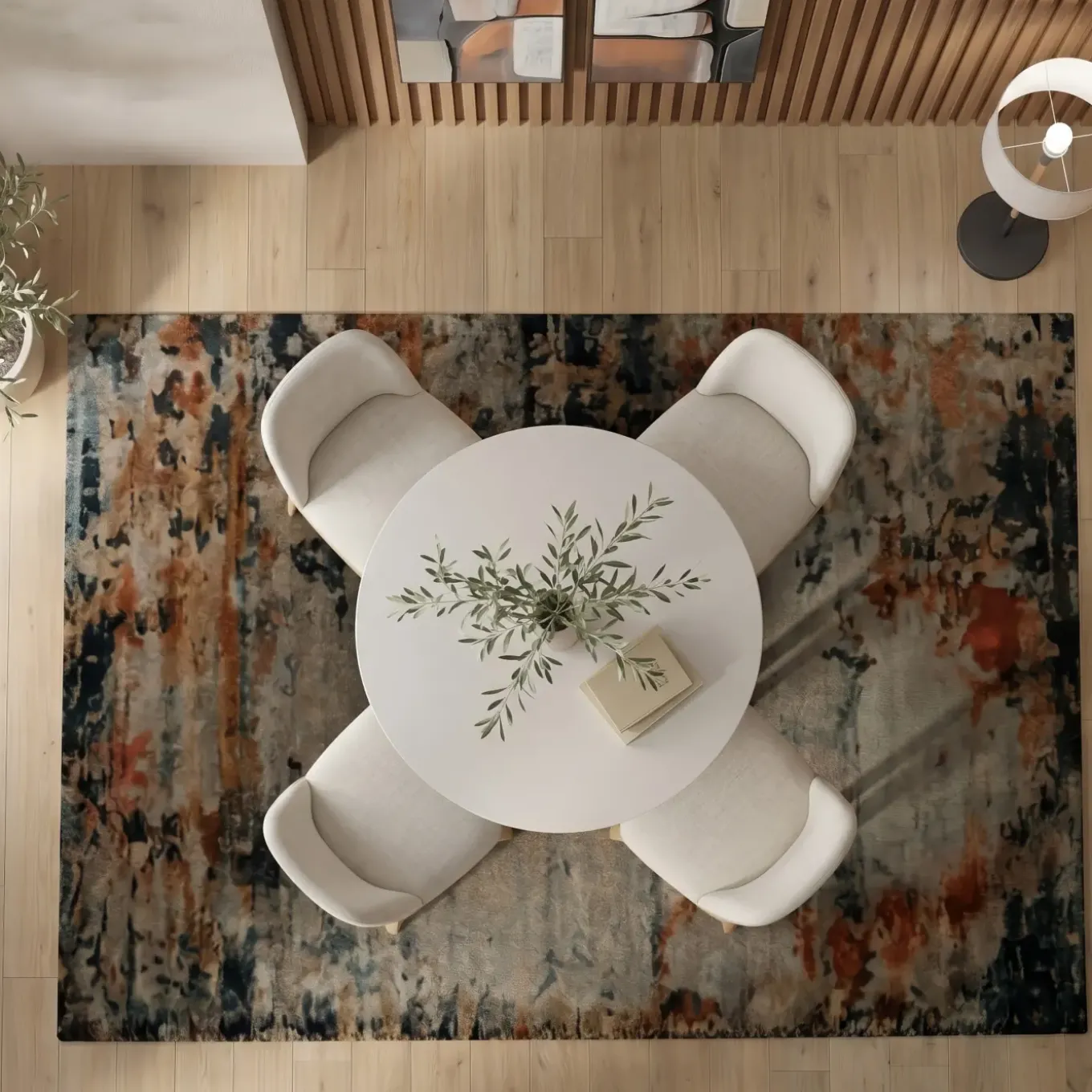 Eden 5pc Dining Set: Round Table & 4 Side Chairs