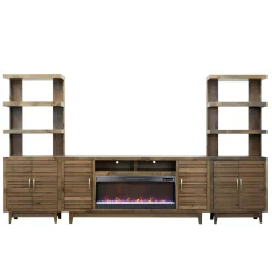 Everett 77" Inch Fireplace Console & 2 Piers