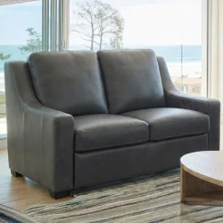 Fulton Leather Living Room Set Power Sofa & Power Loveseat