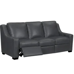 Fulton Leather Living Room Set Power Sofa & Power Loveseat