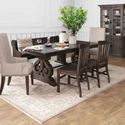Hacienda Charcoal 6pc Dining Set: Table, 2 Arm Chairs, 2 Side Chairs and Bench