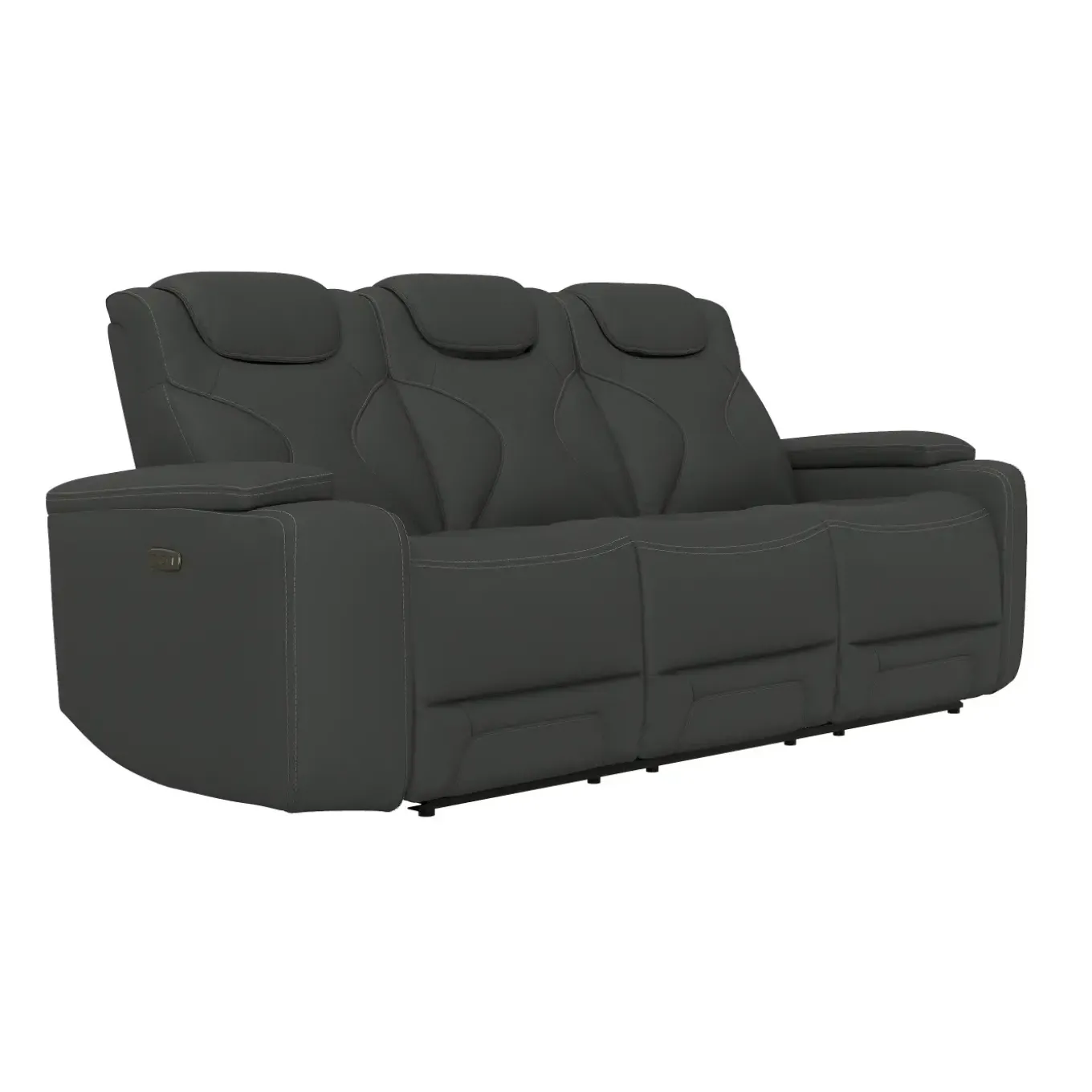 Jet Charcoal Leather Motion Sofa & Loveseat Set