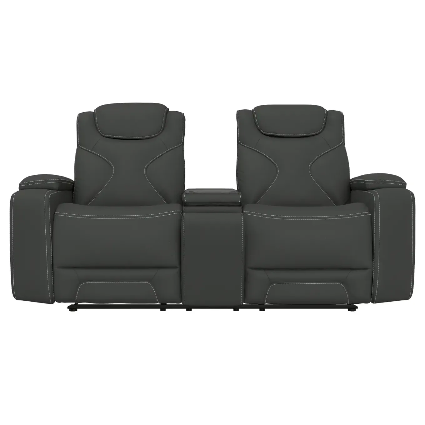 Jet Charcoal Leather Motion Sofa & Loveseat Set