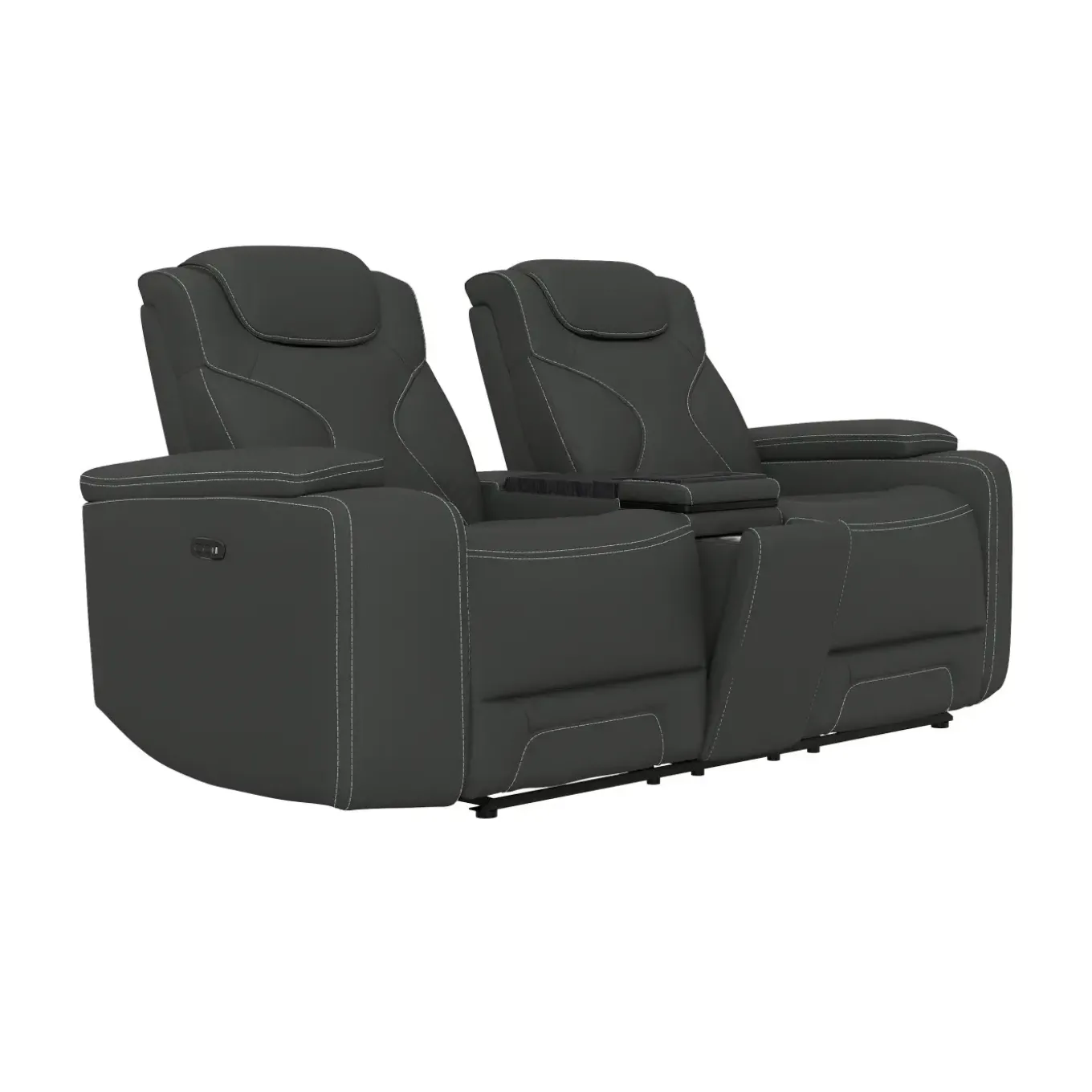 Jet Charcoal Leather Motion Sofa & Loveseat Set