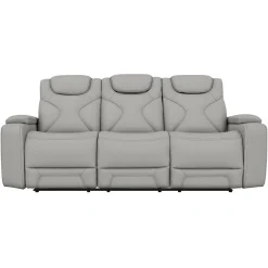 Jet White Leather Motion Sofa & Loveseat Set
