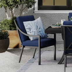 Lagoon Outdoor Dining Set-New! 7pc Dining Set: Table, 4 Arm Chairs& 2 Swivel