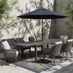 Laguna 7pc Dining Set: Table & 6 Woven Arm Chairs