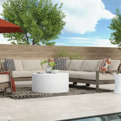 Lahaina Outdoor Seating Set 4pc Sectional: LAF Loveseat, RAF Loveseat, Corner & Armless Chair