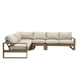 Lahaina Outdoor Seating Set 4pc Sectional: LAF Loveseat, RAF Loveseat, Corner & Armless Chair