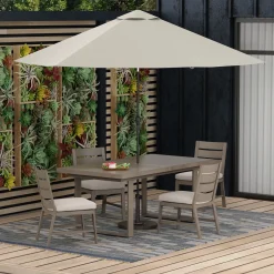 Lahaina 5pc Outdoor Set: Extension Dining Table & 4 Side Chairs