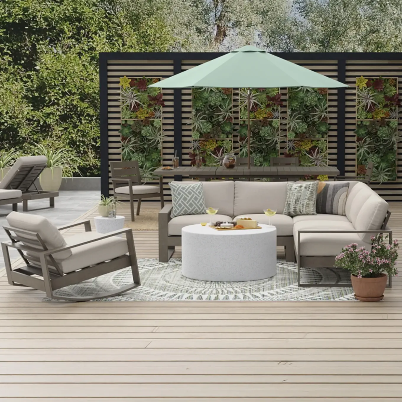 Lahaina 3pc Sectional: LAF Loveseat, RAF Loveseat & Corner