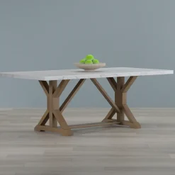 Lakeside Rectangular Marble Top Dining Table