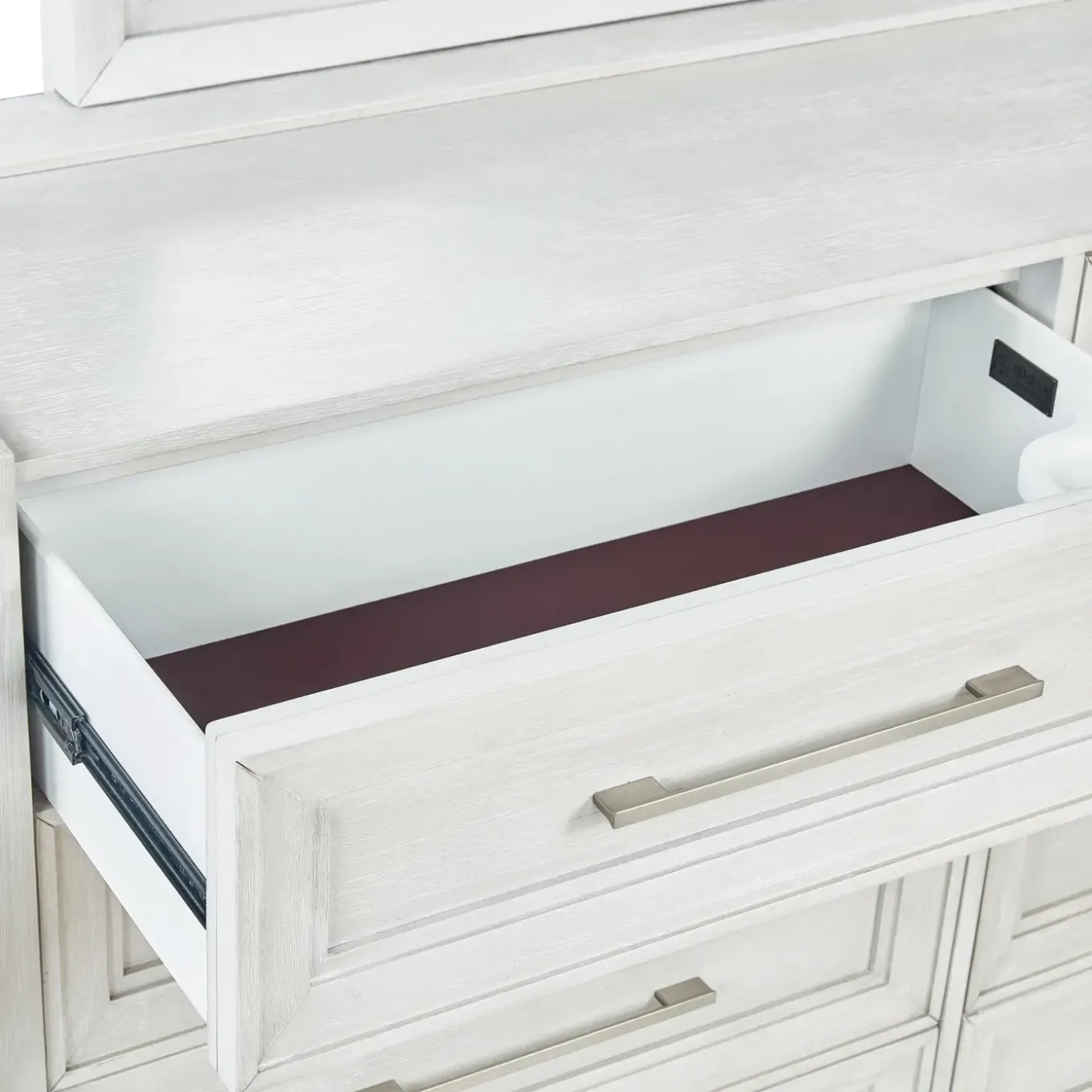 Laurel California King Panel Bed, Dresser, Mirror & Nightstand