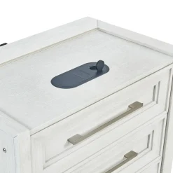 Laurel Eastern King Panel Bed, Dresser, Mirror & Nightstand