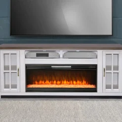 Levi Media Console & Crystal Fire Insert