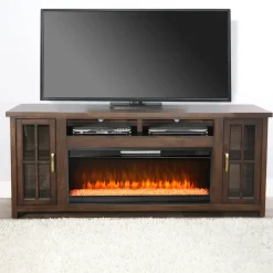 Levi Media Console & Crystal Fire Insert