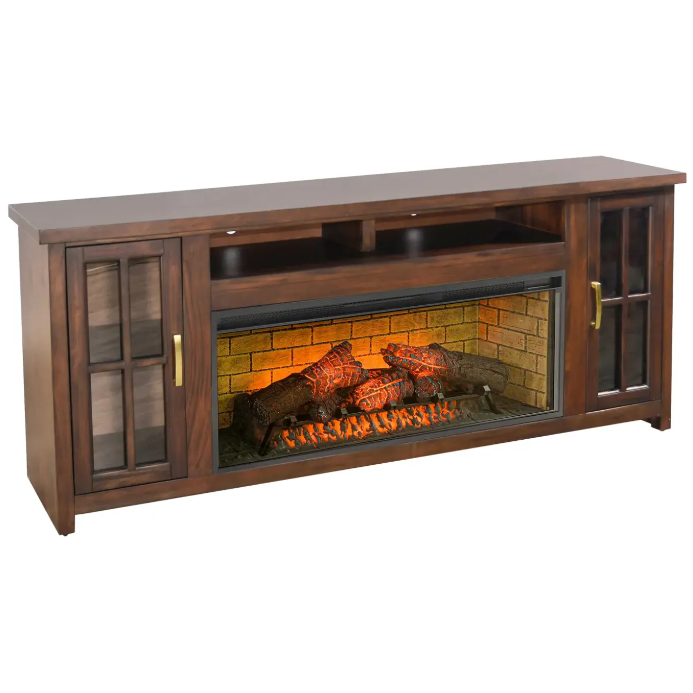 Levi Media Console & Log Fire Insert