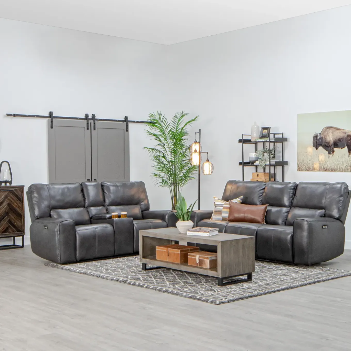 Malone Gray Reclining Living Room Set