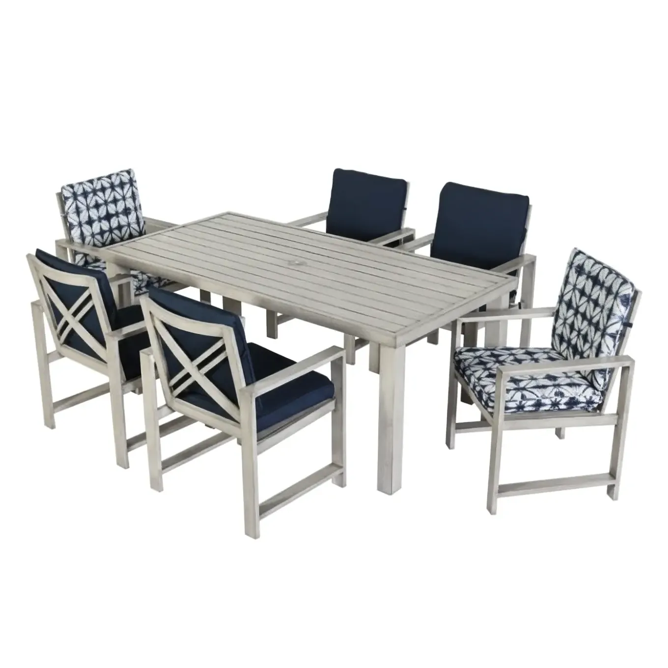Melbourne Outdoor Dining Set-New! Outdoor 7pc Dining Set: Rectangle Table, 2 Arm Chairs & 6 Side Chairs