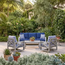 Melbourne Outdoor Sofa & 2 Swivel Chairs