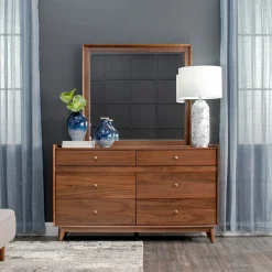 Minetta California King Loft Bed, Dresser, Mirror, Nighstand