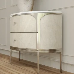 Modern Mood Two Drawer Demilune Nightstand