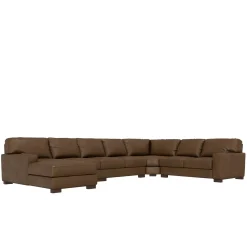 Monarch 5pc Leather Sectional with Left Chaise