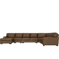 Monarch 5pc Leather Sectional with Left Chaise