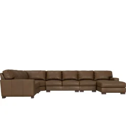 Monarch 5pc Leather Sectional with Right Chaise
