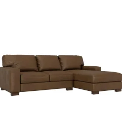 Monarch 2pc Leather Sofa with Right Chaise