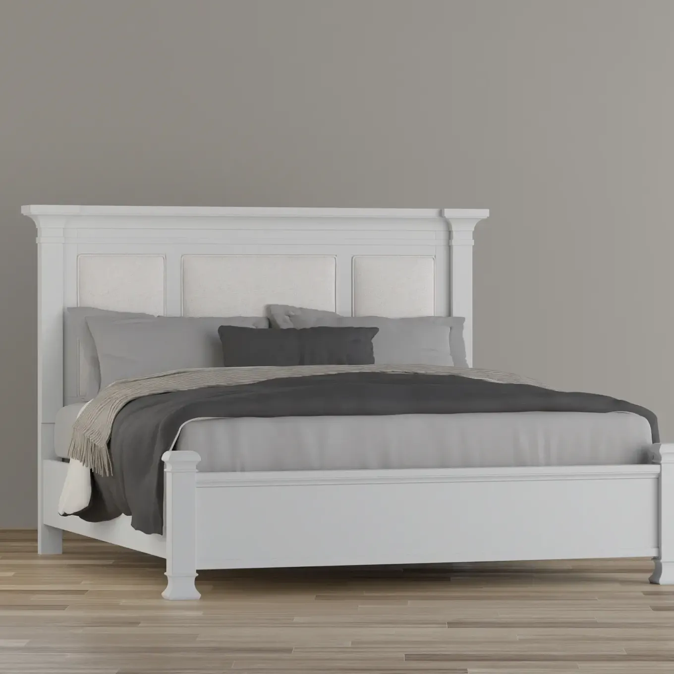 Newport California King Upholstered Panel Bed