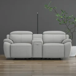 Nixon-New! Leather Power Loveseat