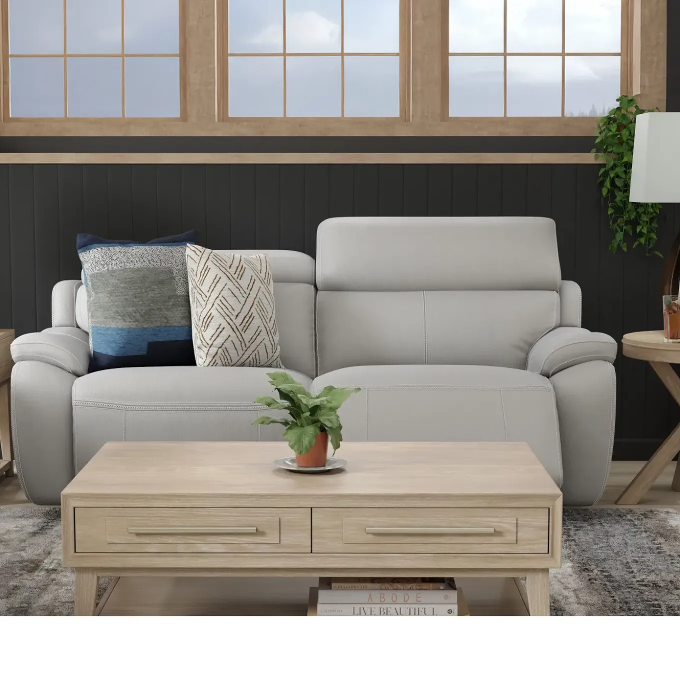 Nixon-New! Leather Power Loveseat