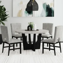 Orwell Round Faux Stone Dining Set!