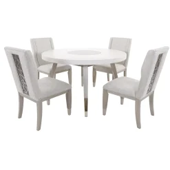 Paramount White Round Dining Set