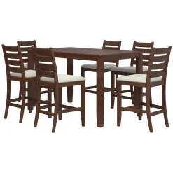 Paseo Counter Height Dining Set-Walnut