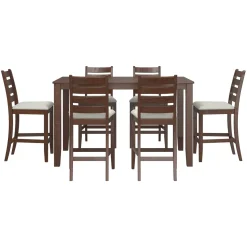 Paseo Counter Height Dining Set-Walnut
