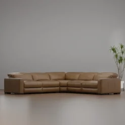 Radiance 5pc Power Leather Sectional