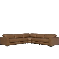 Radiance 5pc Power Leather Sectional