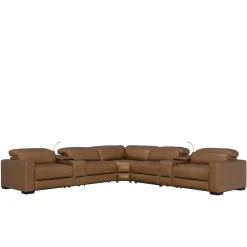 Radiance 7pc Power Leather Sectional