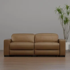 Radiance Power Leather Loveseat