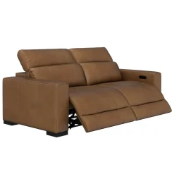 Radiance Power Leather Loveseat