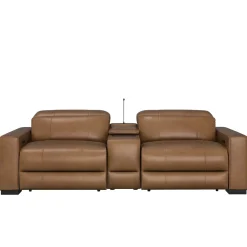 Radiance Power Leather Loveseat with Console