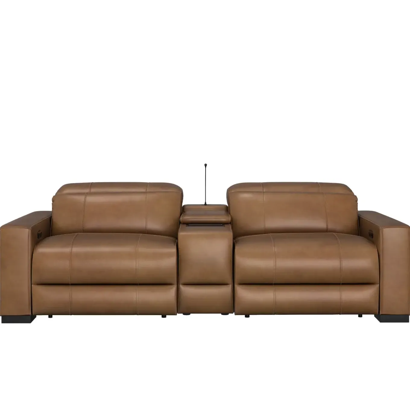 Radiance Power Leather Loveseat with Console