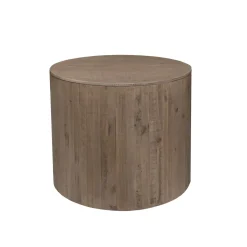 Reed Storage Slat Drum End Table