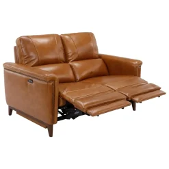 Remy Leather Power Reclining Loveseat with Power Headrests