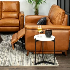 Remy Leather Power Reclining Sofa & Power Reclining Loveseat with Power Headrests