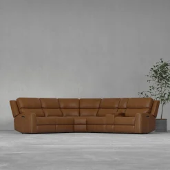Riverdale 6pc Leather Power Sectional