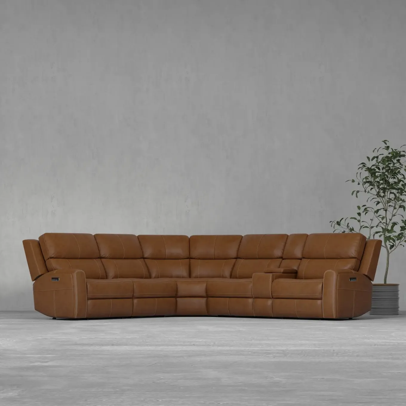 Riverdale 6pc Leather Power Sectional