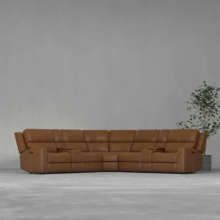Riverdale 7pc Leather Power Sectional